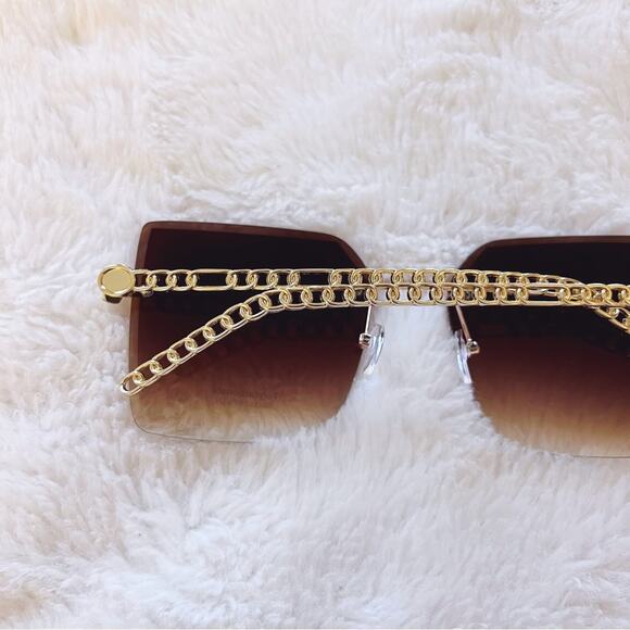 Skyla Brown & Tan Square Oversized Sunglasses - Picture 11 of 12